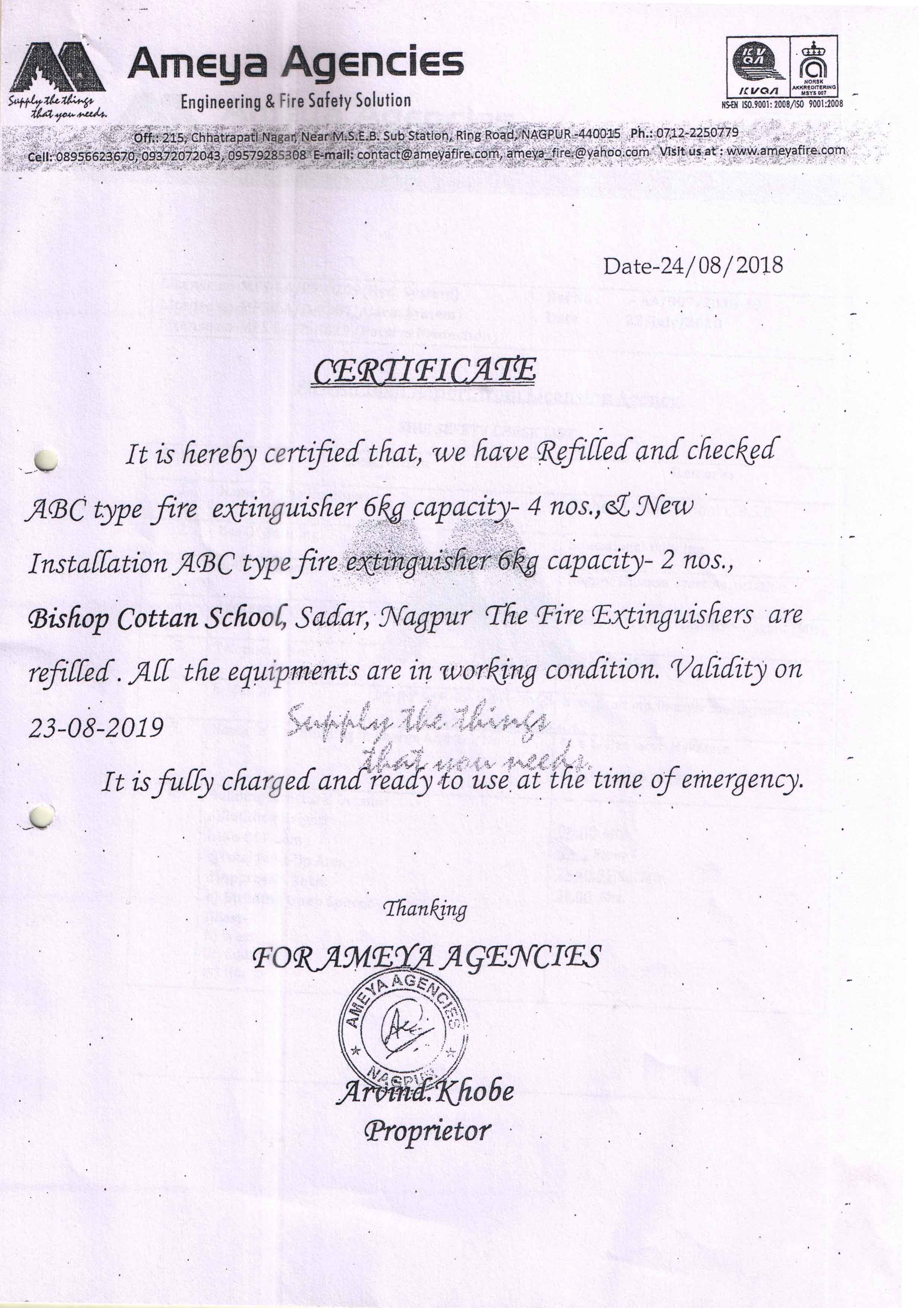 Fire And Safety Certificate